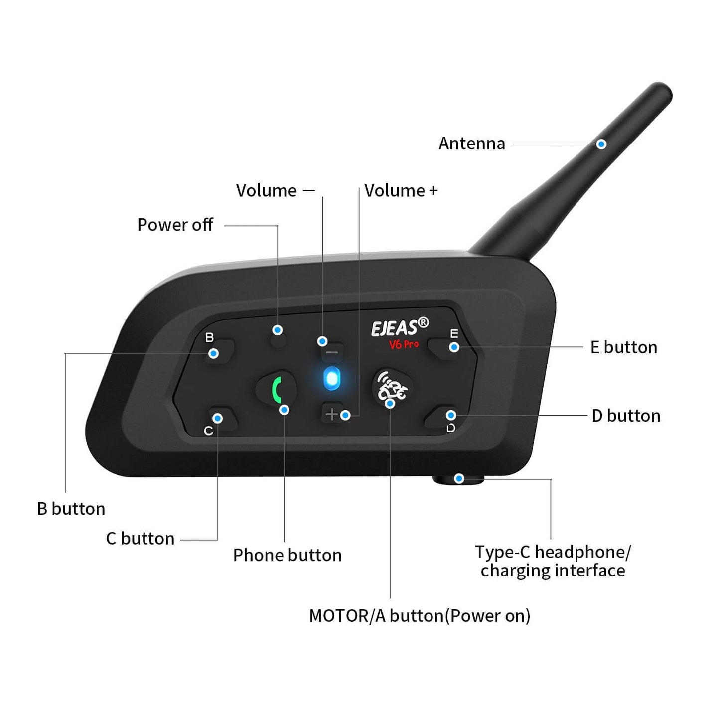 EJEAS V6 Pro+  Bluetooth interkom